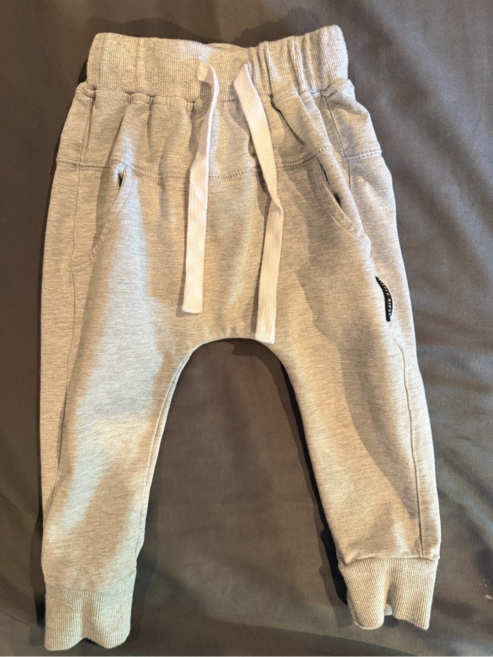 Little Bipsy Light Grey Kids Jogger Pants with Drawstring